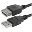 Logo USB 2.0 A-A černá / Prodlužovací kabel / samec - samice / 3 m