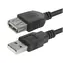 Logo USB A samec - samice 3 m černá / Prodlužovací kabel / USB 2.0 / 480 Mb/s