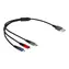DeLock USB-A 3v1 Lightning, Micro-USB a USB-C vícebarevný / Nabíjecí kabel / 0,3 m / 3 A / textilní opletení