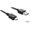 Delock EASY-USB černá / Kabel / USB 2.0 / Mini-USB B (M) - USB A (M) / 1 m