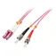 Lindy LC/ST OM4 růžová / Optický duplexní kabel / Multimode / 50/125 µm / 5 m