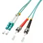 Lindy LC/ST tyrkysová / Optický duplexní kabel / OM3 Multimode / 50/125 µm / 1 m