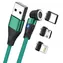 RealPower MagneticCharge3 zelená / Magnetický nabíjecí kabel / USB-A / 3 A / 1 m / adaptéry