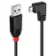 Lindy USB 2.0 černá / Kabel USB / USB A - Micro-USB B 90° / 2 m / 480 Mbit/s