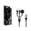 Conceptronic USB-C a USB-A na 2x USB-C kabel černá / Nabíjecí kabel / PD 100W / 480 Mbps / 1,5 m