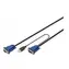 Digitus KVM kabel VGA/USB 5m černo-modrá / Kabel / D-Sub15 + USB - D-Sub15 / Samec/samec