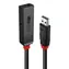 Lindy USB 3.0 aktivní prodlužka Slim černá / USB-C / 8 m / 5 Gbit/s / DC napájení