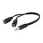 Equip Jack 3,5mm černá / Audio rozdvojka pro headset / 2x Jack 3,5mm / 0,13 m