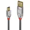 Lindy Cromo Line šedá / USB kabel / USB-A - Mini-USB B / 0,5 m / 480 Mbit/s