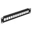 Extralink Modulární patch panel 12 portů 10" černá / Patch panel / 1U / kovové provedení