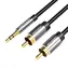 Vention BCFBD 3,5mm jack-2xRCA černá / Audio kabel / 0,5 m / pozlacený konektor