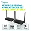 Digitus černá / Bezdrátový HDMI KVM extender / dosah 100 m / 4K/60Hz