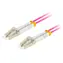 Lanberg optický patch kabel magenta 1 m / Optický patch kabel / LC/UPC-LC/UPC / Duplex / OM4 50/125 / LSZH