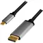 LogiLink CUA0100 černo-stříbrná / Kabel USB-C - HDMI / 4K 3840x2160 60Hz / 1,8 m