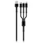 Colorway Nabíjecí kabel 3v1 šedivá / Nabíjecí kabel / USB-A (M) - Lightning & Micro-USB & USB-C / 4 A / Nylon / 1,2 m
