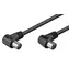 OEM Anténní kabel IEC169-2 černá / Anténní kabel / M-F lomený 90° / 75 Ohm / 2,5 m