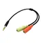 OEM redukce jack 3,5mm 4pin(M) - 2x jack 3,5mm(F) / Redukce / 25 cm / pro sluchátka a mikrofon