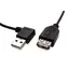 Goobay USB 2.0 A-A(M/F) 15 cm lomený vpravo černá / Prodlužovací kabel