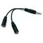 Logo / Audio rozdvojka / Jack 3,5 mm samec - 2x Jack 3,5 mm samice / stereo / 0,2 m / černá