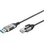 Goobay USB-A - RJ-45 Slim černá/šedá / USB LAN adaptér / USB 3.2 Gen 1 / Cat.6 FTP / 1 Gbit/s / 1 m
