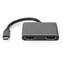 Nedis USB-C multiport adaptér 2 v 1 černá / USB-C hub / 2x HDMI / DisplayPort Alt Mode