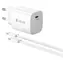 Devia Ultra6 PD Dynamic Charger bílá / Síťová nabíječka / USB PD / 40 W (max 60 W) / + kabel