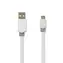 Nedis USB 2.0 kabel bílá / Kabel USB / USB-A - Micro-B / 480 Mbps / 1 m / plochý