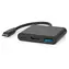 Nedis USB-C adaptér 3v1 černá / Adaptér / USB 3.2 Gen 1 / HDMI výstup 4K/30Hz / 5 Gbps / 0,10 m
