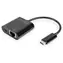 Digitus DN-3027 USB-C LAN adaptér černá / Síťový adaptér / Gigabit Ethernet / USB-C Power Delivery