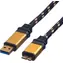 Roline USB-A - micro-B černo-zlatý / Kabel / propojovací / 0,8 m