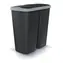 PROSPERPLAST COMPACTA Q DUO černý / Odpadkový koš / 45 l / plast / šedé víko