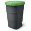 PROSPERPLAST Wheeler 90 l antracit se zeleným víkem / Popelnice / Plast / 78,3x39,4 cm