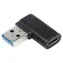 OEM USB-C (F) - USB-A (M) zahnutá 90° černá / Redukce / USB 3.0 / 5 Gbps