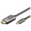 Goobay USB-C - HDMI textilní kabel černá/stříbrná / Adaptérový kabel / 4K 60Hz / 2 m