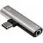 Akyga AK-AD-71 stříbrná / Audio adaptér / USB-C - Jack 3.5mm / s portem USB-C pro nabíjení