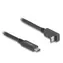 Delock USB-C rovný/lomený kabel 1 m černá / USB kabel / USB 3.2 Gen 2 / 10 Gbps / PD 60 W / DP Alt Mode 4K