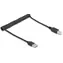 Delock černá / Spirálový USB kabel / EASY-USB 2.0 Typ-A / USB 2.0 / 0,8 m