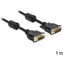 DeLock DVI-D 24+1 černá / Prodlužovací kabel / samec > samice / 1 m / pozlacené konektory