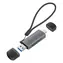 Conceptronic šedá / Čtečka paměťových karet / USB-A/USB-C 3.2 Gen 1 / SD, microSD / 2 sloty / 5 Gbit/s