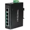 TRENDnet TI-PG50 / Průmyslový switch / 5 portů / 4x Gigabit PoE+ / 120W / L2 unmanaged / DIN-Rail
