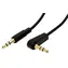 OEM Audio kabel Jack 3,5mm (M) - Jack 3,5mm (M) lomený 90° černý / Audio kabel / 1,5 m