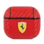 Ferrari On Track Carbon červená / Pouzdro / pro Apple AirPods 3 / PU