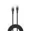 Acefast C14-03 černá / Kabel / USB-C - USB-C / pružinový / 480 Mbit/s / 1,2 m / 3 A