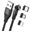 RealPower MagneticCharge3 černá / Magnetický nabíjecí kabel / USB-A / 3 A / 1 m / 6 adaptérů