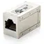 Equip Cat6a RJ45 spojka stíněná stříbrná / Spojka / RJ45-RJ45 / 500 MHz / Pozlacené kontakty