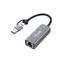 Equip adaptér USB-C a USB-A - RJ45 šedý / Síťový adaptér / 2,5GbE / LED indikace / Hliníkové tělo / 0,15 m