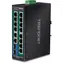 TRENDnet 16-portový průmyslový PoE+ switch / Switch / 14x Gigabit PoE+ / 2x SFP / 240 W / unmanaged / DIN-Rail