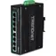 TRENDnet TI-PG80B / Průmyslový switch / 8x Gigabit PoE+ / 200 W / 16 Gbit/s / DIN-Rail