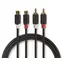 Nedis Stereo audio kabel 2x RCA - 2x RCA antracitová / Audio kabel / pozlacené konektory / 2 m / kulatý