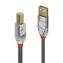 Lindy USB 2.0 Cromo Line šedá / Kabel USB / USB A - USB B / 3 m / 480 Mbit/s